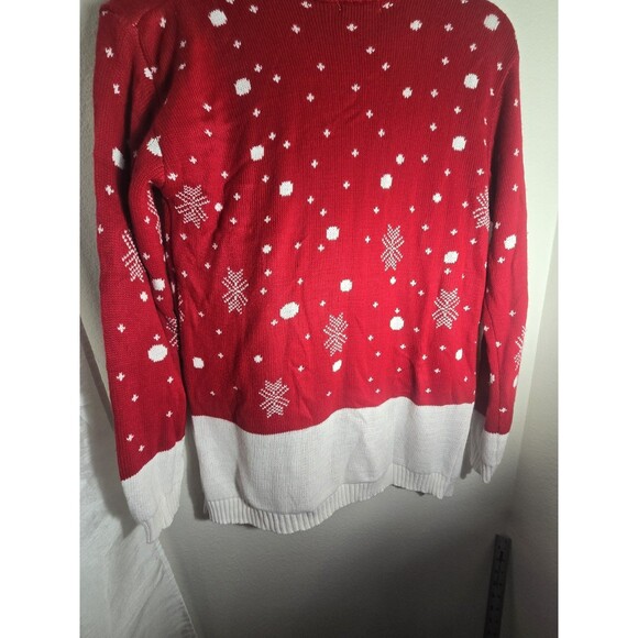 Red Reindeer Christmas Sweater • Fits Like XL • Pulse London Paris • - Picture 3 of 8